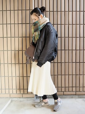 「JOURNAL STANDARD relume（ジャーナルスタンダード　レリューム）のアイテム（MA-1）」を使った、ｐａｎａさん（レディース・162cm）の冬コーディネート