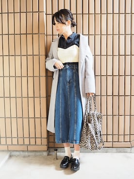 「haco!（ハコ）のアイテム（ピーコート）」を使った、ｐａｎａさん（レディース・162cm）の冬コーディネート