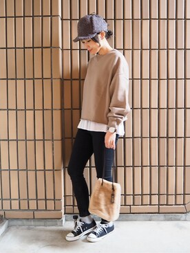 「haco!（ハコ）のアイテム（アナログ腕時計）」を使った、ｐａｎａさん（レディース・162cm）の冬コーディネート