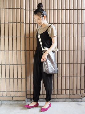 「haco!（ハコ）のアイテム（つなぎ/オールインワン）」を使った、ｐａｎａさん（レディース・162cm）の夏コーディネート