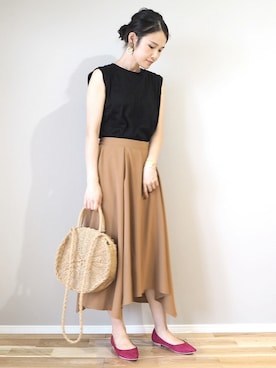 「MODE ROBE（モードローブ）のアイテム（ピアス（両耳用））」を使った、ｐａｎａさん（レディース・162cm）の夏コーディネート