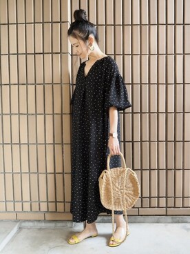 「MODE ROBE（モードローブ）のアイテム（ピアス（両耳用））」を使った、ｐａｎａさん（レディース・162cm）の夏コーディネート