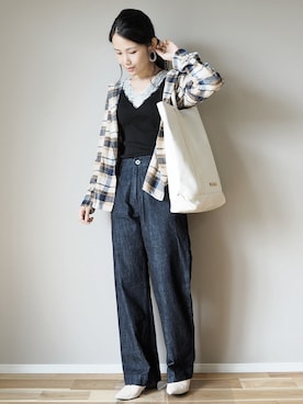 「RAWROW（ロウロウ）のアイテム」を使った、ｐａｎａさん（レディース・162cm）の秋コーディネート