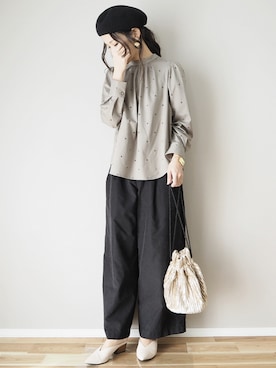 「MODE ROBE（モードローブ）のアイテム（ピアス（両耳用））」を使った、ｐａｎａさん（レディース・162cm）の秋コーディネート