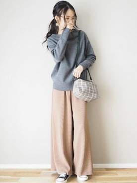 「MODE ROBE（モードローブ）のアイテム（ピアス（両耳用））」を使った、ｐａｎａさん（レディース・162cm）の秋コーディネート