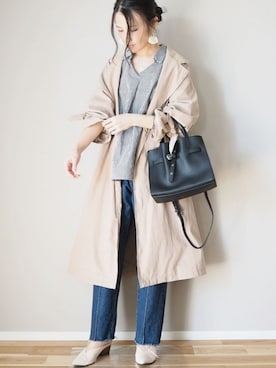 「リップスター」｜「アイテム（トレンチコート）」を使った、ｐａｎａさん（レディース・162cm）の春コーディネート