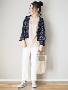 「ヤヌーク」｜「アイテム（アクセサリー）」を使った、ｐａｎａさん（レディース・162cm）の春コーディネート