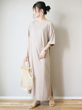 「HALIN（ハリン）のアイテム（かごバッグ）」を使った、ｐａｎａさん（レディース・162cm）の春コーディネート