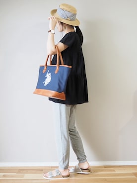 「アイテム（マタニティウェア/グッズ、グレー系）」を使った、ｐａｎａさん（レディース・162cm）の夏コーディネート