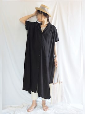 「アントマリーズ」｜「アイテム（シャツワンピース）」を使った、ｐａｎａさん（レディース・162cm）の夏コーディネート