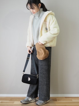 「notch.（ノッチ）のアイテム（帽子）」を使った、ｐａｎａさん（レディース・162cm）の冬コーディネート