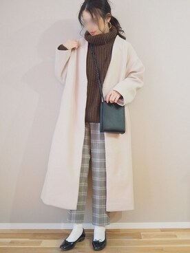 「JUNOAH」｜「アイテム（ノーカラージャケット）」を使った、ｐａｎａさん（レディース・162cm）の冬コーディネート