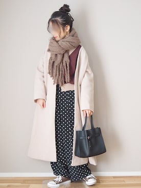 「アントマリーズ」｜「アイテム（ノーカラージャケット）」を使った、ｐａｎａさん（レディース・162cm）の冬コーディネート