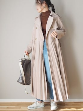 「ZOZO（ゾゾ）のスリムテーパードデニムパンツ［WOMEN］（デニムパンツ）」を使った、ｐａｎａさん（レディース・162cm）の冬コーディネート