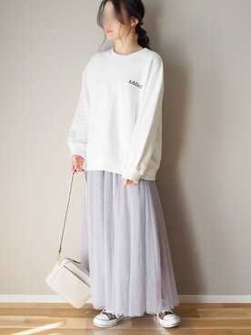 「CLEA（クレア）のアイテム（スウェット）」を使った、ｐａｎａさん（レディース・162cm）の春コーディネート