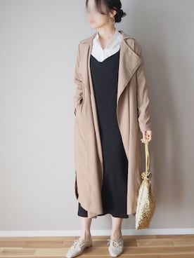 「Roomy's（ルーミーズ）のアイテム（トレンチコート）」を使った、ｐａｎａさん（レディース・162cm）の春コーディネート