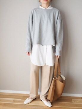 「アントマリーズ」｜「アイテム（スウェット）」を使った、ｐａｎａさん（レディース・162cm）の春コーディネート