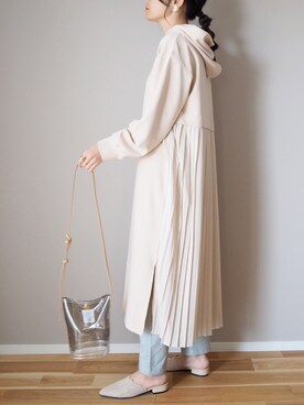 「MAYSON GREY（メイソングレイ）の【socolla】バックプリーツワンピース（ワンピース）」を使った、ｐａｎａさん（レディース・162cm）の春コーディネート