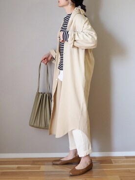 「JUNOAH（ジュノア）のアイテム（カバーオール）」を使った、ｐａｎａさん（レディース・162cm）の春コーディネート