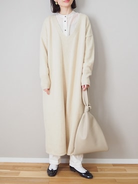 「YANUK（ヤヌーク）のYANUK 「SpillProof加工」 ストレート デニムパンツ ANNETTE (アネット) /57191018（デニムパンツ）」を使った、ｐａｎａさん（レディース・162cm）の冬コーディネート