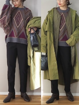「AmbreNeige」｜「アイテム（モッズコート）」を使った、ｐａｎａさん（レディース・162cm）の冬コーディネート