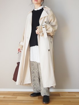 「Ambre Neige（アンブルネージュ）のバンドカラールーズチュニックシャツ／【WEB/EC限商品定商品】（シャツ/ブラウス）」を使った、ｐａｎａさん（レディース・162cm）の冬コーディネート