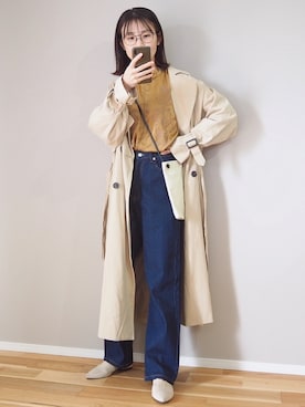 「AmbreNeige」｜「アイテム（トレンチコート）」を使った、ｐａｎａさん（レディース・162cm）の春コーディネート