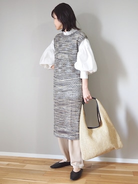 「ニットワンピース」｜「アイテム（チュニック）」を使った、ｐａｎａさん（レディース・162cm）の春コーディネート
