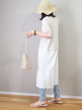 「AS KNOW AS plus（アズノゥアズプラス）のアイテム（ワンピース）」を使った、ｐａｎａさん（レディース・162cm）の春コーディネート