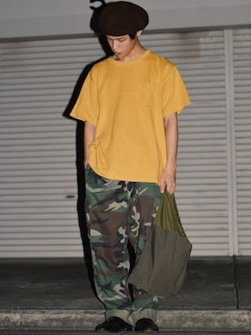 「HBNS（ハバノス）のアイテム（Tシャツ/カットソー）」を使った、IIさん（メンズ・173cm）の夏コーディネート