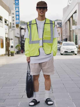 「BEDLAM（べトラム）のアイテム」を使った、IIさん（メンズ・173cm）の夏コーディネート