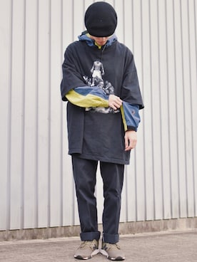 「やっぱりストリートが好き」｜「アイテム（ハンチング/ベレー帽）」を使った、IIさん（メンズ・173cm）の秋コーディネート