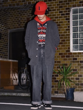 「bit blue（ビットブルー）のアイテム」を使った、IIさん（メンズ・173cm）の冬コーディネート