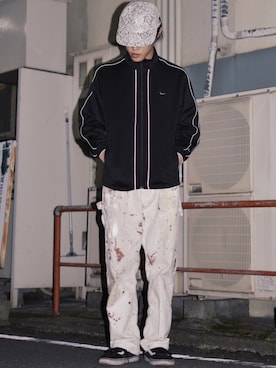 「ペインターパンツ」｜「アイテム（ジャージ）」を使った、IIさん（メンズ・173cm）の春コーディネート