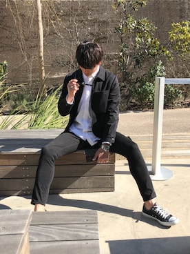 「H&M（エイチ・アンド・エム）のアイテム（ジャケット/アウター）」を使った、こうきさん（メンズ・178cm・10代）の春コーディネート
