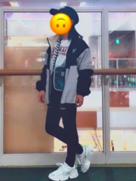 「Guess（ゲス）のアイテム（キャップ）」を使った、유네 さん（キッズ・143cm）の夏コーディネート