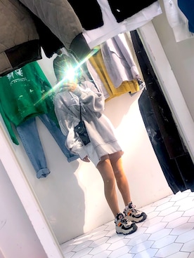 「NIKE(ナイキ)のアイテム(パーカー)」を使った、유네 さん(レディース・145cm)の秋コーディネート