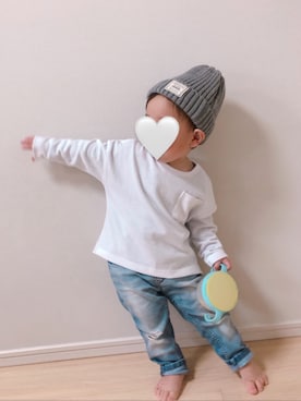 「1歳6ヶ月」｜「アイテム（帽子）」を使った、h.e.tさん（キッズ・100cm）の冬コーディネート