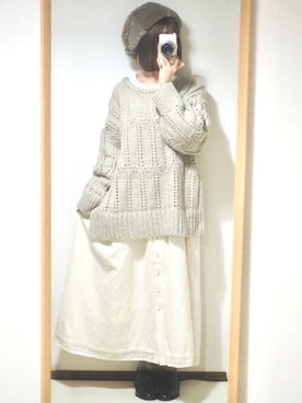「ボア」｜「アイテム（チュニック）」を使った、𝚞𝚔𝚊さん（レディース・149cm）の冬コーディネート