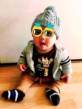 「H&M baby」｜「アイテム（帽子）」を使った、こくあさん（レディース・155cm）の春コーディネート