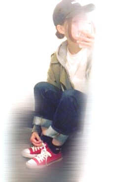 「ハイウエストストレートジーンズ」｜「アイテム（トレンチコート）」を使った、ちゃみんさん（レディース・156cm）の秋コーディネート