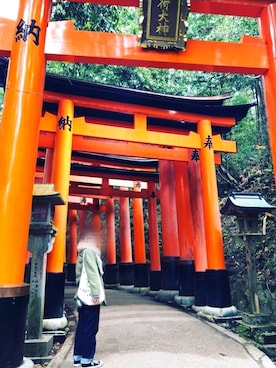 「ハイウエストストレートジーンズ」｜「アイテム（その他）」を使った、ちゃみんさん（レディース・156cm）の冬コーディネート