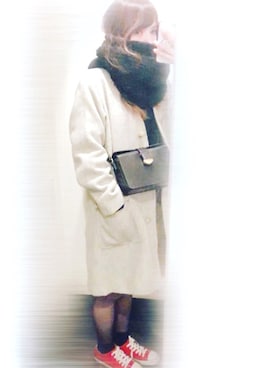 「ストッキング×靴下」｜ちゃみんさん（レディース・156cm）の冬コーディネート