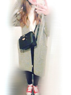 「ハイネックトップス」｜ちゃみんさん（レディース・156cm）の冬コーディネート