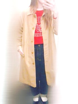 「ハイウエストストレートジーンズ」｜ちゃみんさん（レディース・156cm）の春コーディネート