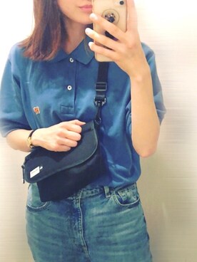 「SCYE BASICS（サイベーシックス）のアイテム（ポロシャツ）」を使った、ちゃみんさん（レディース・156cm）の夏コーディネート