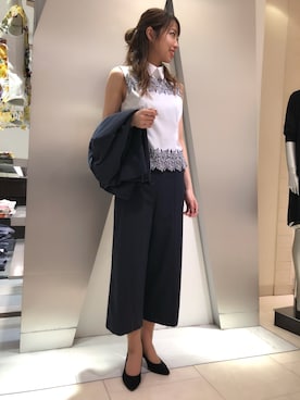 「ナラカミーチェ」｜「アイテム（ノーカラージャケット）」を使った、Margheritaさん（レディース・162cm）の春コーディネート