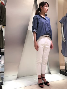 「NARACAMICIE（ナラカミーチェ）のアイテム（パンツ）」を使った、Margheritaさん（レディース・162cm）の夏コーディネート