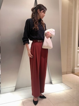 「NARACAMICIE（ナラカミーチェ）のアイテム（パンツ）」を使った、Margheritaさん（レディース・162cm）の冬コーディネート
