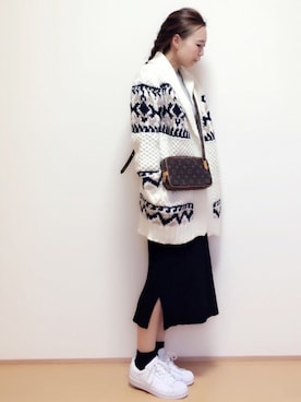 「URBAN RESEARCH（アーバンリサーチ）のUR ワイドリブ袖フレアカットソー（Tシャツ/カットソー）」を使った、y_t&さん（レディース・154cm）の冬コーディネート